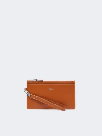Bolsa de couro com alça de pulso, cor ferrugem
