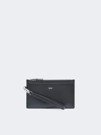 Bolsa de couro com alça de pulso, preta