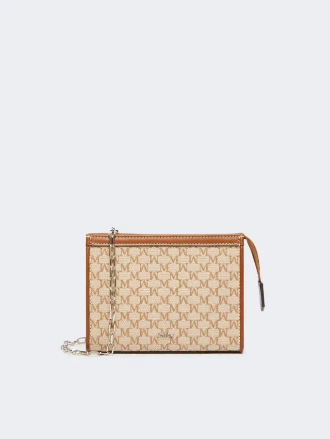 Bolsa extra pequena em jacquard de algodão, castanho avelã Bolsa extra pequena em jacquard de algodão, castanho avelã