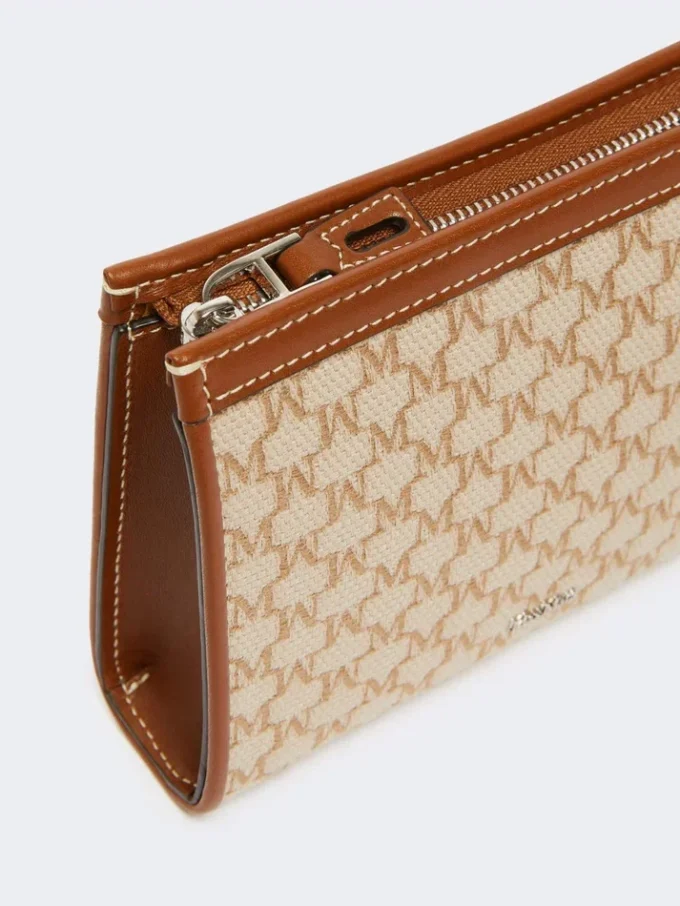 Bolsa extra pequena em jacquard de algodão, castanho avelã Bolsa extra pequena em jacquard de algodão, castanho avelã