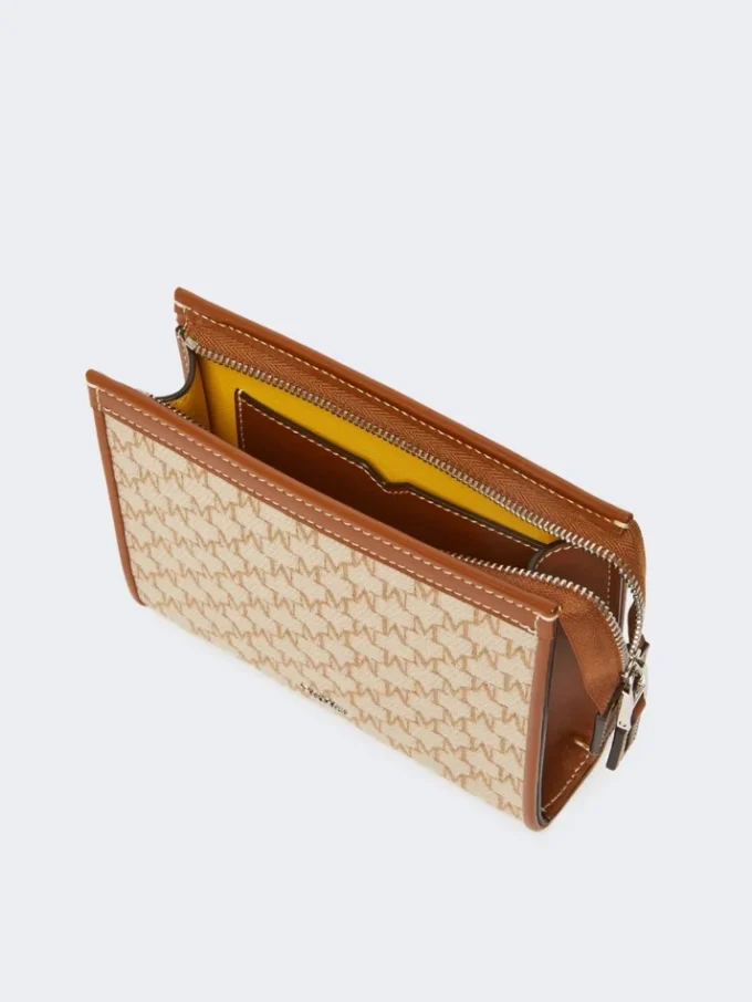 Bolsa extra pequena em jacquard de algodão, castanho avelã Bolsa extra pequena em jacquard de algodão, castanho avelã