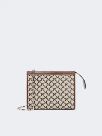 Bolsa extra pequena em jacquard de algodão, preta