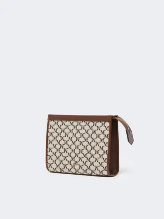 Bolsa extra pequena em jacquard de algodão, preta
