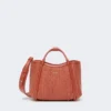 Bolsa marinha extra-pequena com padrão de vime em ráfia, terracota Bolsa marinha extra-pequena com padrão de vime em ráfia, terracota
