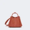Bolsa marinha extra-pequena com padrão de vime em ráfia, terracota Bolsa marinha extra-pequena com padrão de vime em ráfia, terracota