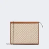 Bolsa média em jacquard de algodão, castanho avelã Bolsa média em jacquard de algodão, castanho avelã