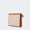 Bolsa média em jacquard de algodão, castanho avelã Bolsa média em jacquard de algodão, castanho avelã