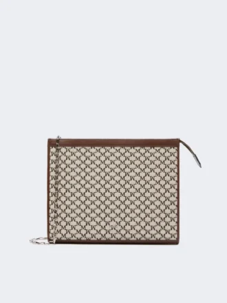 Bolsa média em jacquard de algodão, preta