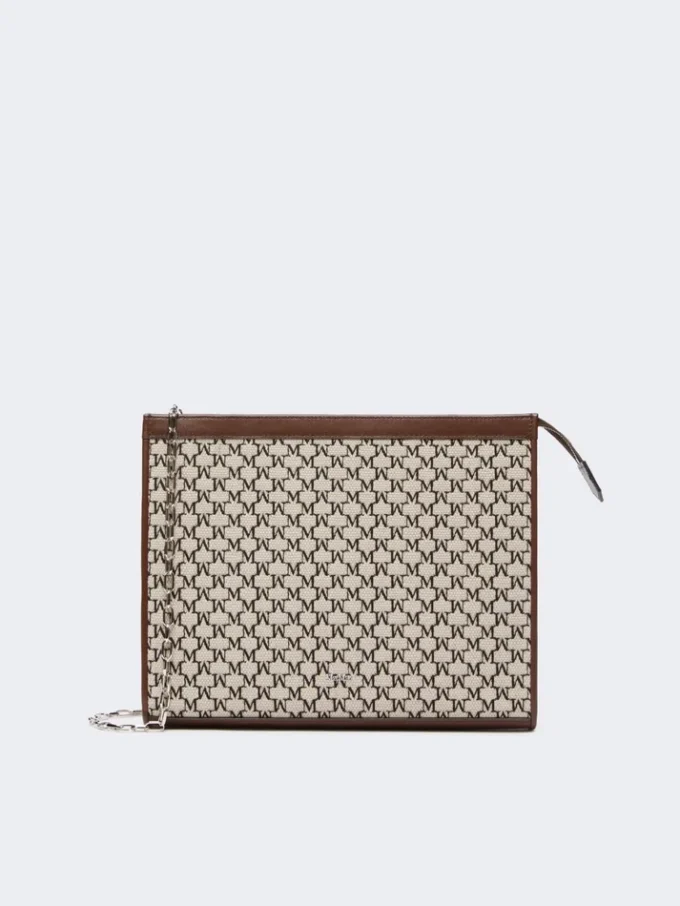 Bolsa média em jacquard de algodão, preta Bolsa média em jacquard de algodão, preta