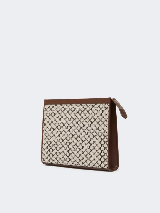 Bolsa média em jacquard de algodão, preta Bolsa média em jacquard de algodão, preta