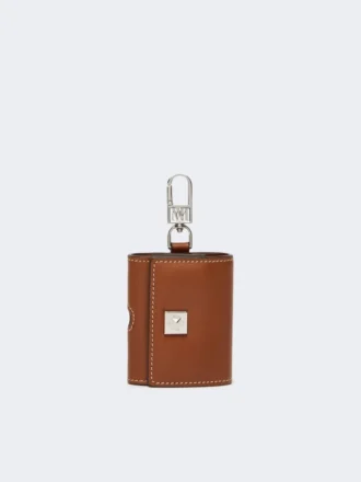 Bolsa para auscultadores em pele, castanho âmbar