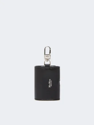 Bolsa para auscultadores em pele, preta