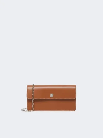 Bolsa para telemóvel em pele, castanho âmbar