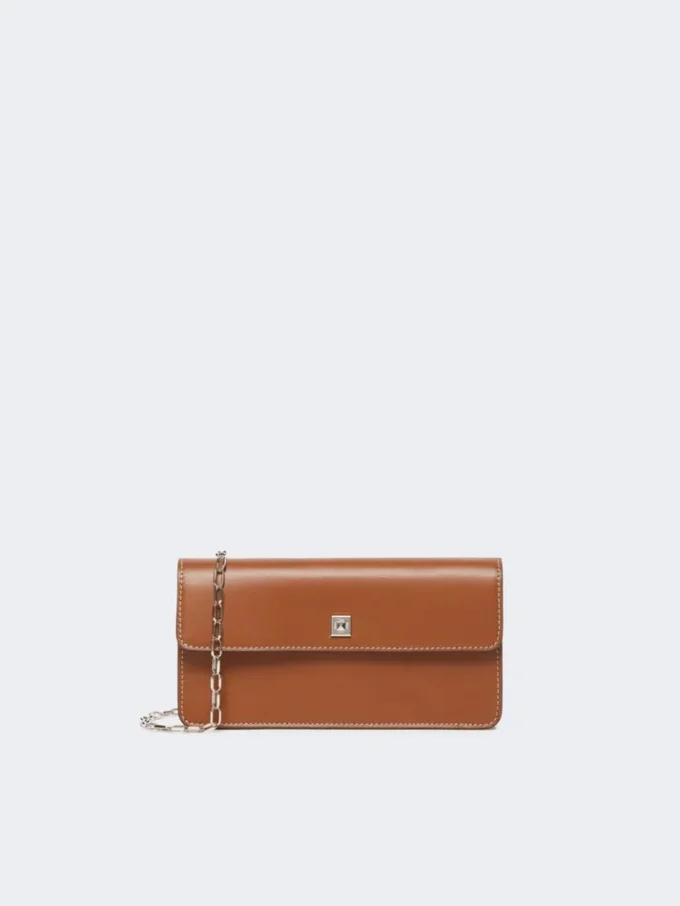 Bolsa para telemóvel em pele, castanho âmbar
