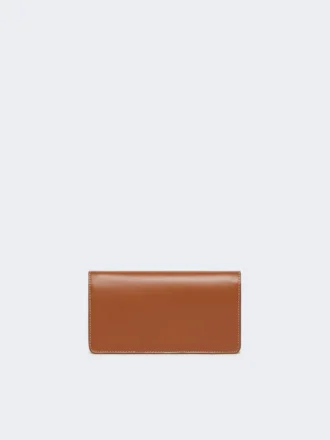 Bolsa para telemóvel em pele, castanho âmbar