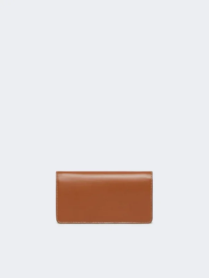 Bolsa para telemóvel em pele, castanho âmbar