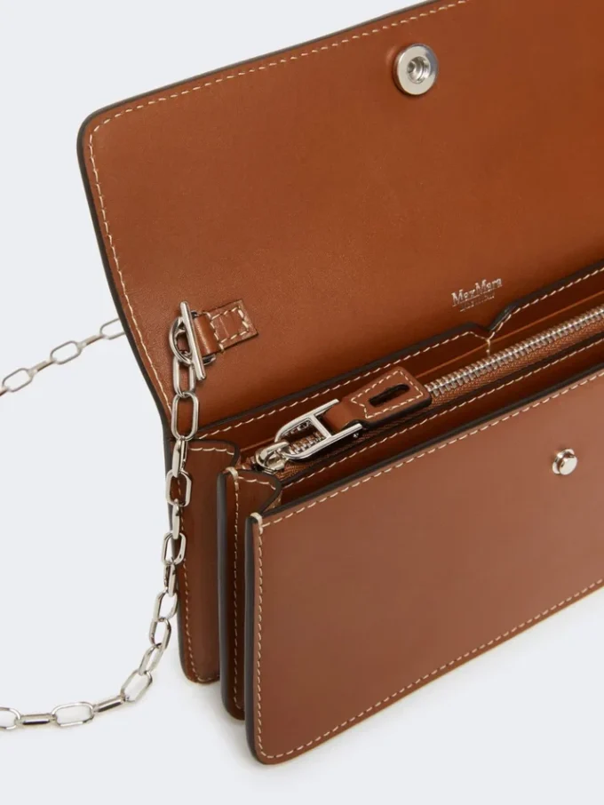 Bolsa para telemóvel em pele, castanho âmbar