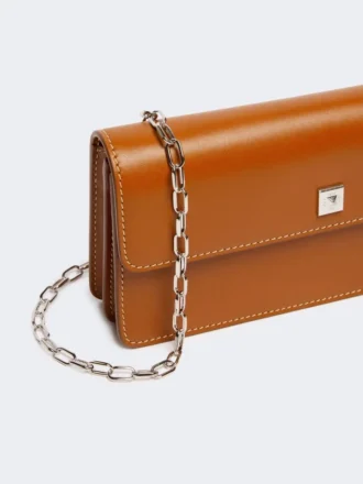 Bolsa para telemóvel em pele, cor ferrugem