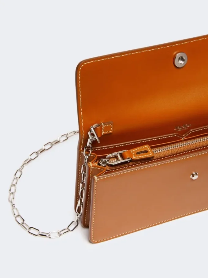 Bolsa para telemóvel em pele, cor ferrugem Bolsa para telemóvel em pele, cor ferrugem