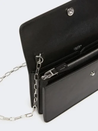Bolsa para telemóvel em pele, preta