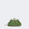 Bolsa Pasticcino pequena em bouclé de lã, verde Bolsa Pasticcino pequena em bouclé de lã, verde