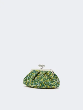 Bolsa Pasticcino pequena em bouclé de lã, verde