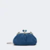 Bolsa Pasticcino pequena em camurça, azul-centáurea Bolsa Pasticcino pequena em camurça, azul-centáurea