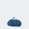 Bolsa Pasticcino pequena em camurça, azul-centáurea Bolsa Pasticcino pequena em camurça, azul-centáurea