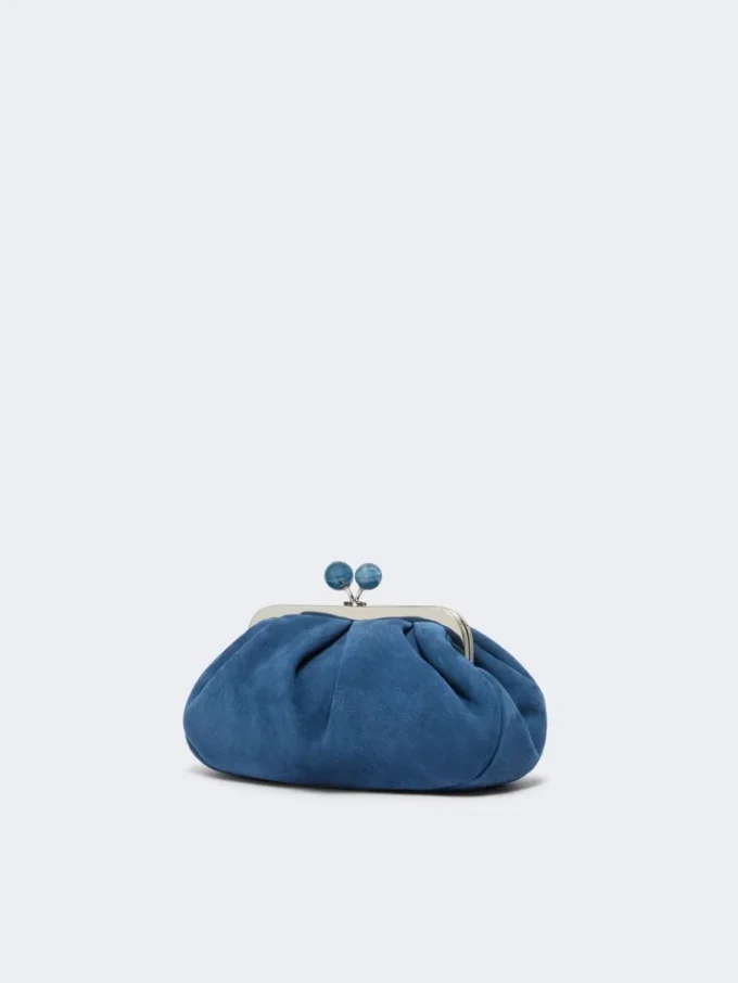 Bolsa Pasticcino pequena em camurça, azul-centáurea Bolsa Pasticcino pequena em camurça, azul-centáurea
