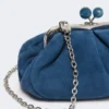Bolsa Pasticcino pequena em camurça, azul-centáurea Bolsa Pasticcino pequena em camurça, azul-centáurea