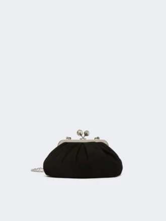 Bolsa Pasticcino pequena em camurça, preta