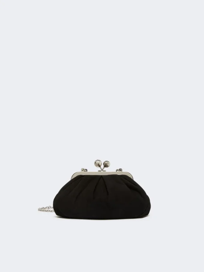 Bolsa Pasticcino pequena em camurça, preta Bolsa Pasticcino pequena em camurça, preta