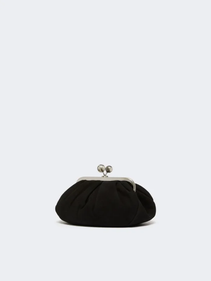 Bolsa Pasticcino pequena em camurça, preta Bolsa Pasticcino pequena em camurça, preta