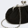 Bolsa Pasticcino pequena em camurça, preta Bolsa Pasticcino pequena em camurça, preta