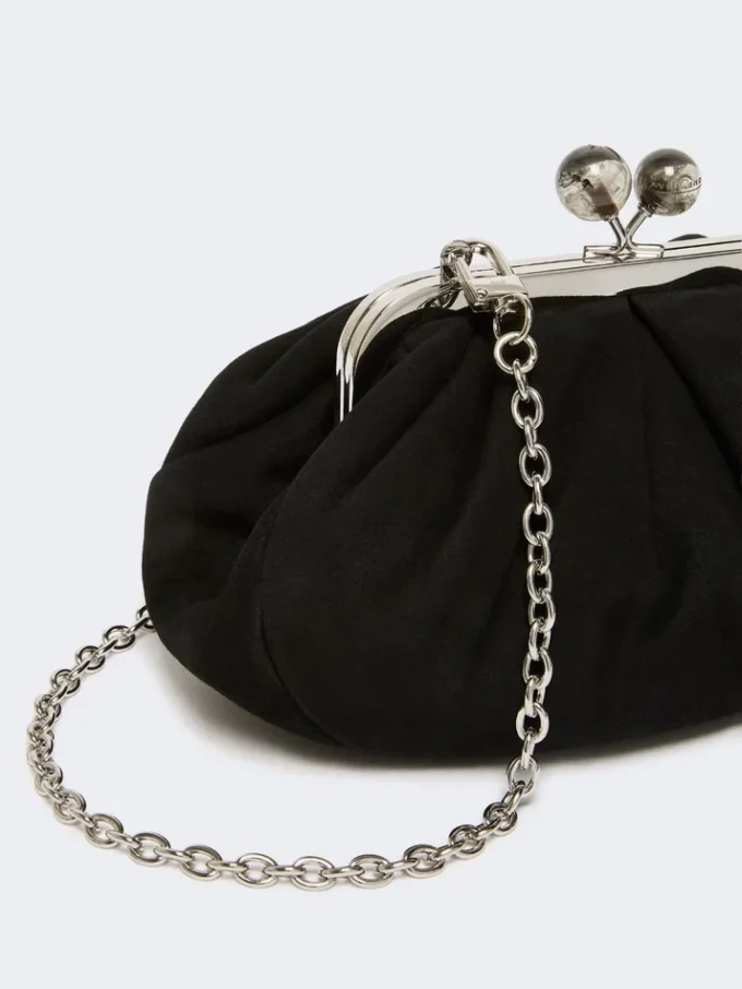 Bolsa Pasticcino pequena em camurça, preta Bolsa Pasticcino pequena em camurça, preta