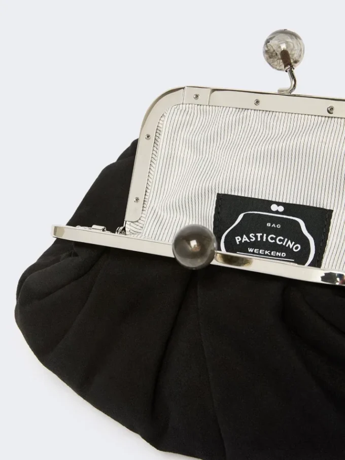 Bolsa Pasticcino pequena em camurça, preta Bolsa Pasticcino pequena em camurça, preta