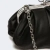 Bolsa Pasticcino pequena em pele de carneiro, preta