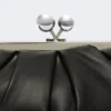 Bolsa Pasticcino pequena em pele de carneiro, preta
