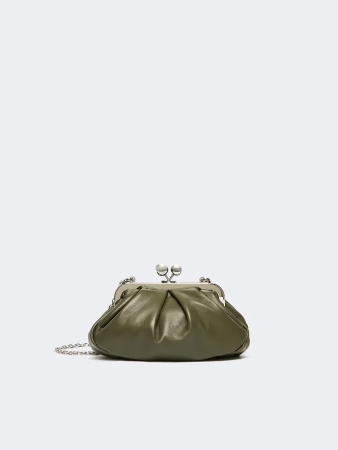 Bolsa Pasticcino pequena em pele de carneiro, verde escuro Bolsa Pasticcino pequena em pele de carneiro, verde escuro