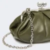 Bolsa Pasticcino pequena em pele de carneiro, verde escuro Bolsa Pasticcino pequena em pele de carneiro, verde escuro