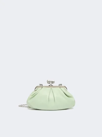 Bolsa Pasticcino pequena em pele de carneiro, verde pastel