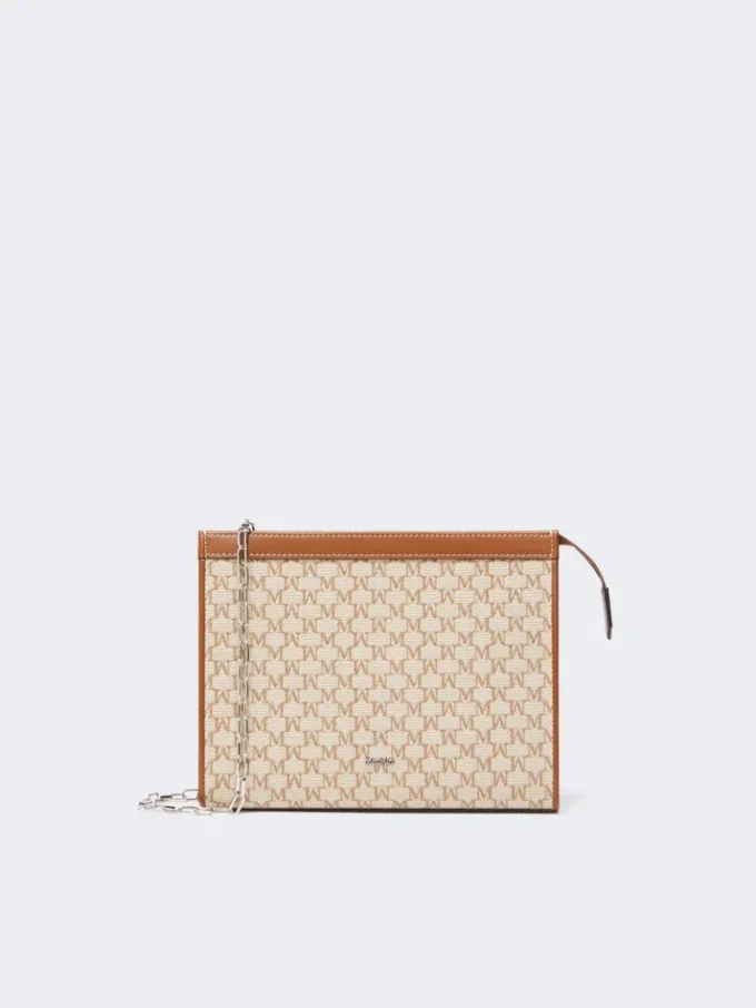 Bolsa pequena em jacquard de algodão, castanho avelã Bolsa pequena em jacquard de algodão, castanho avelã