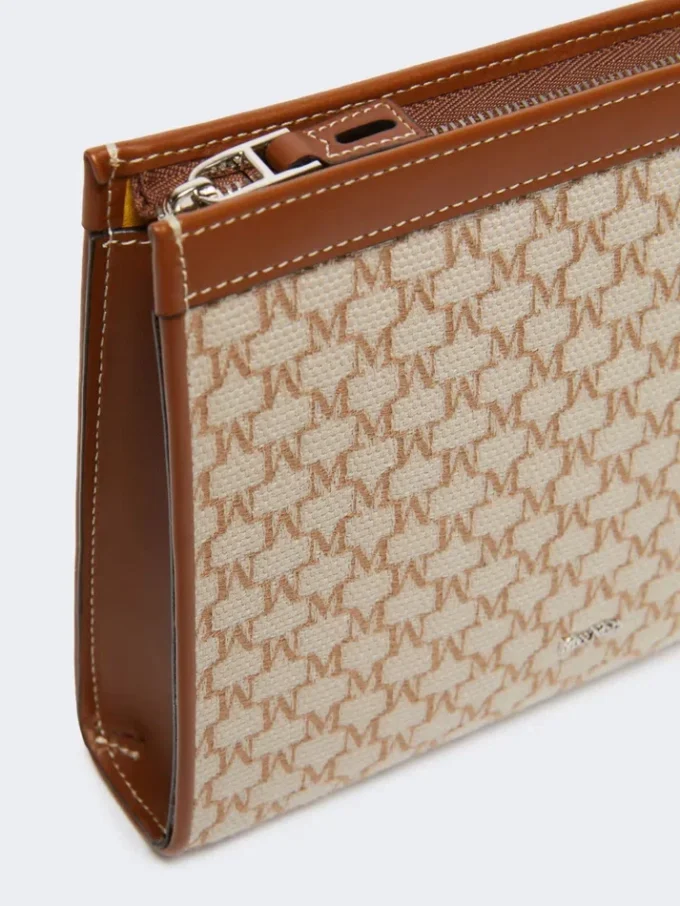 Bolsa pequena em jacquard de algodão, castanho avelã Bolsa pequena em jacquard de algodão, castanho avelã