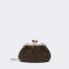 Bolsa pequena Pasticcino com efeito de ráfia, castanho escuro Bolsa pequena Pasticcino com efeito de ráfia, castanho escuro