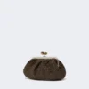 Bolsa pequena Pasticcino com efeito de ráfia, castanho escuro Bolsa pequena Pasticcino com efeito de ráfia, castanho escuro