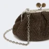 Bolsa pequena Pasticcino com efeito de ráfia, castanho escuro Bolsa pequena Pasticcino com efeito de ráfia, castanho escuro