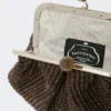 Bolsa pequena Pasticcino com efeito de ráfia, castanho escuro Bolsa pequena Pasticcino com efeito de ráfia, castanho escuro