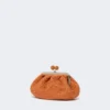 Bolsa pequena Pasticcino com efeito de ráfia, cor salmão Bolsa pequena Pasticcino com efeito de ráfia, cor salmão