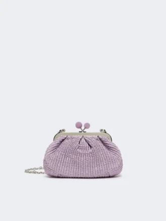 Bolsa pequena Pasticcino com efeito de ráfia, lilás