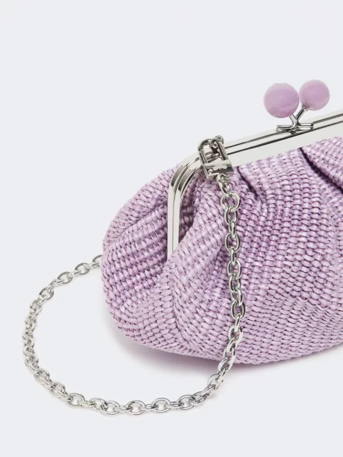 Bolsa pequena Pasticcino com efeito de ráfia, lilás Bolsa pequena Pasticcino com efeito de ráfia, lilás